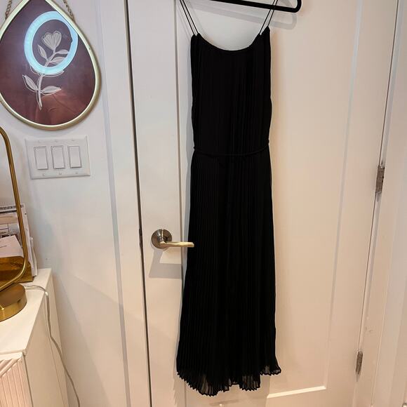 Carolina K Black Pleated Halter Maxi Dress Small - Picture 6 of 12